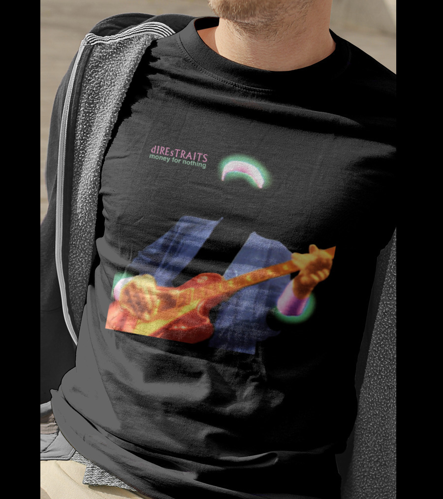 Dire Straits Money For Nothing Iconic Neon Guitar T-Shirt