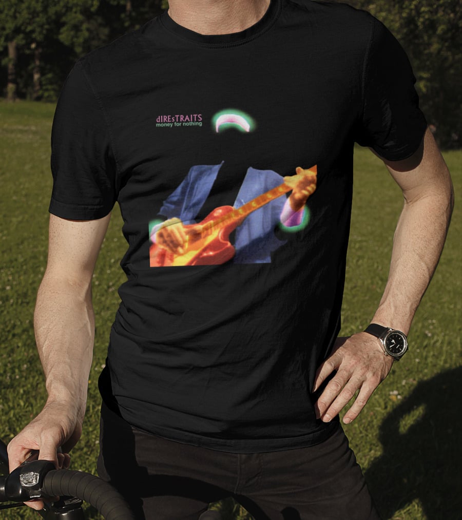 Dire Straits Money For Nothing Iconic Neon Guitar T-Shirt