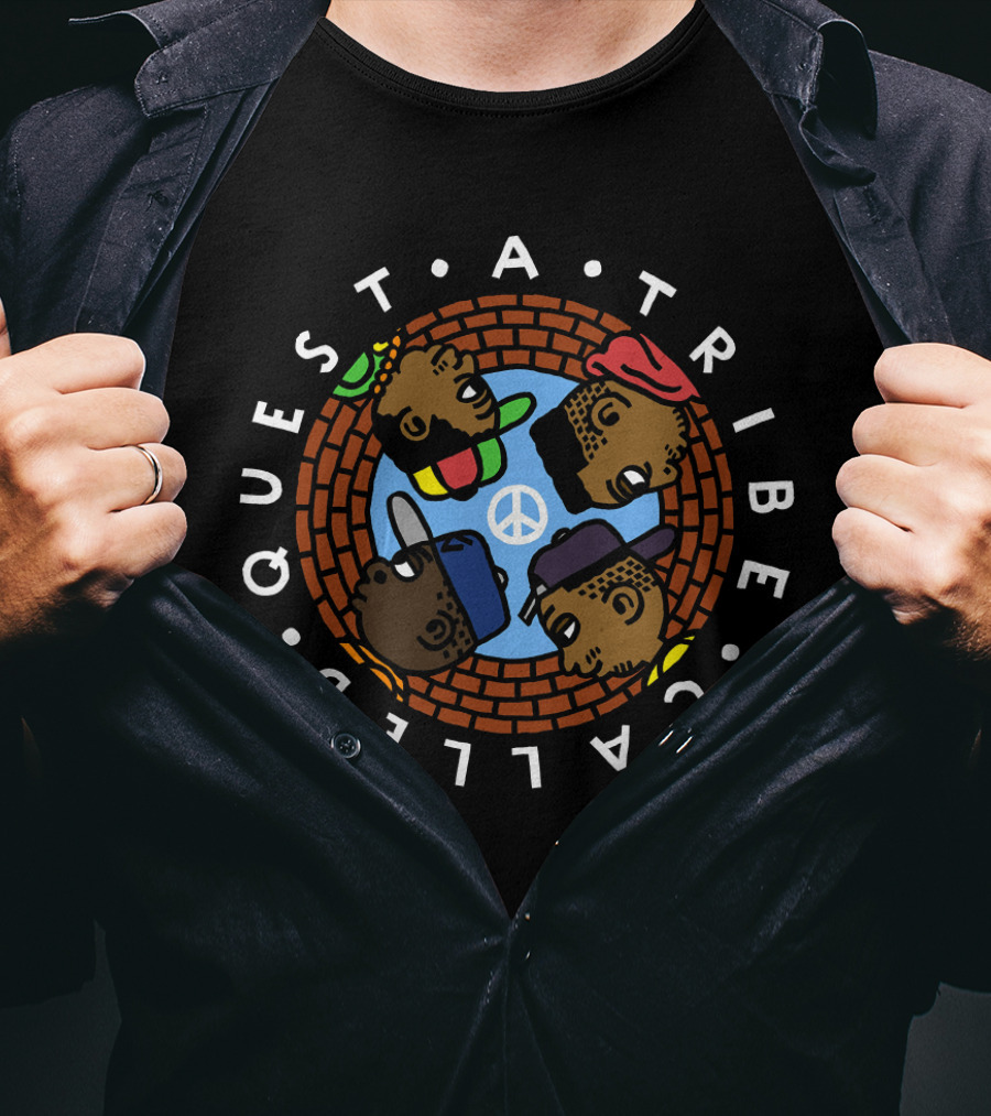 A Tribe Called Quest Peace Symbol Characters In Circle T-Shirt