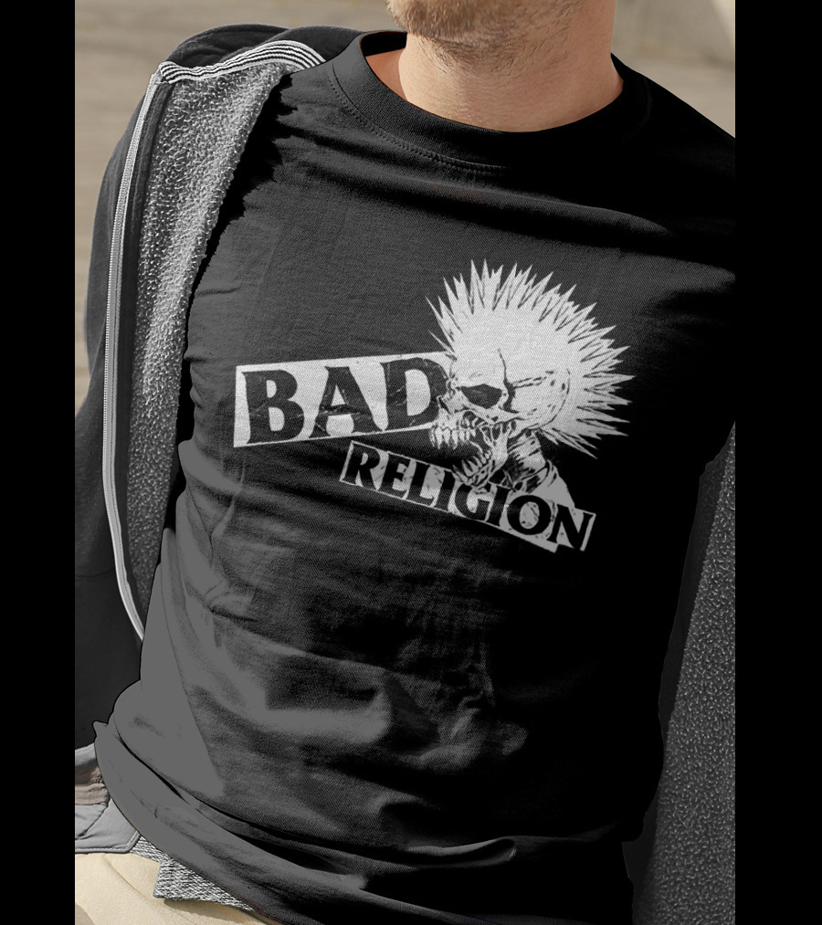 Bad Religion Punk Skull Mohawk T-Shirt