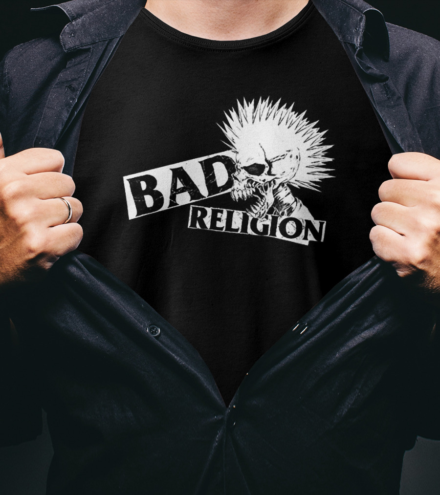 Bad Religion Punk Skull Mohawk T-Shirt