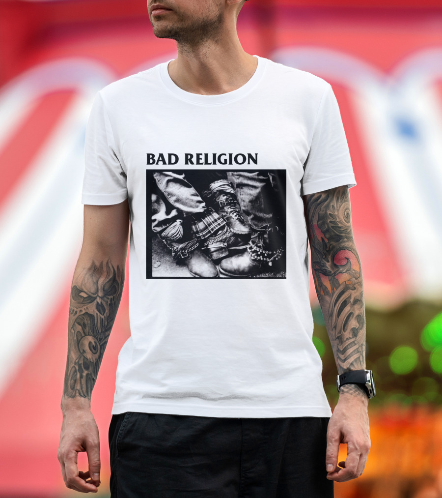 Bad Religion Band Punk Rock Boot Chains And Plaid Pants T-Shirt