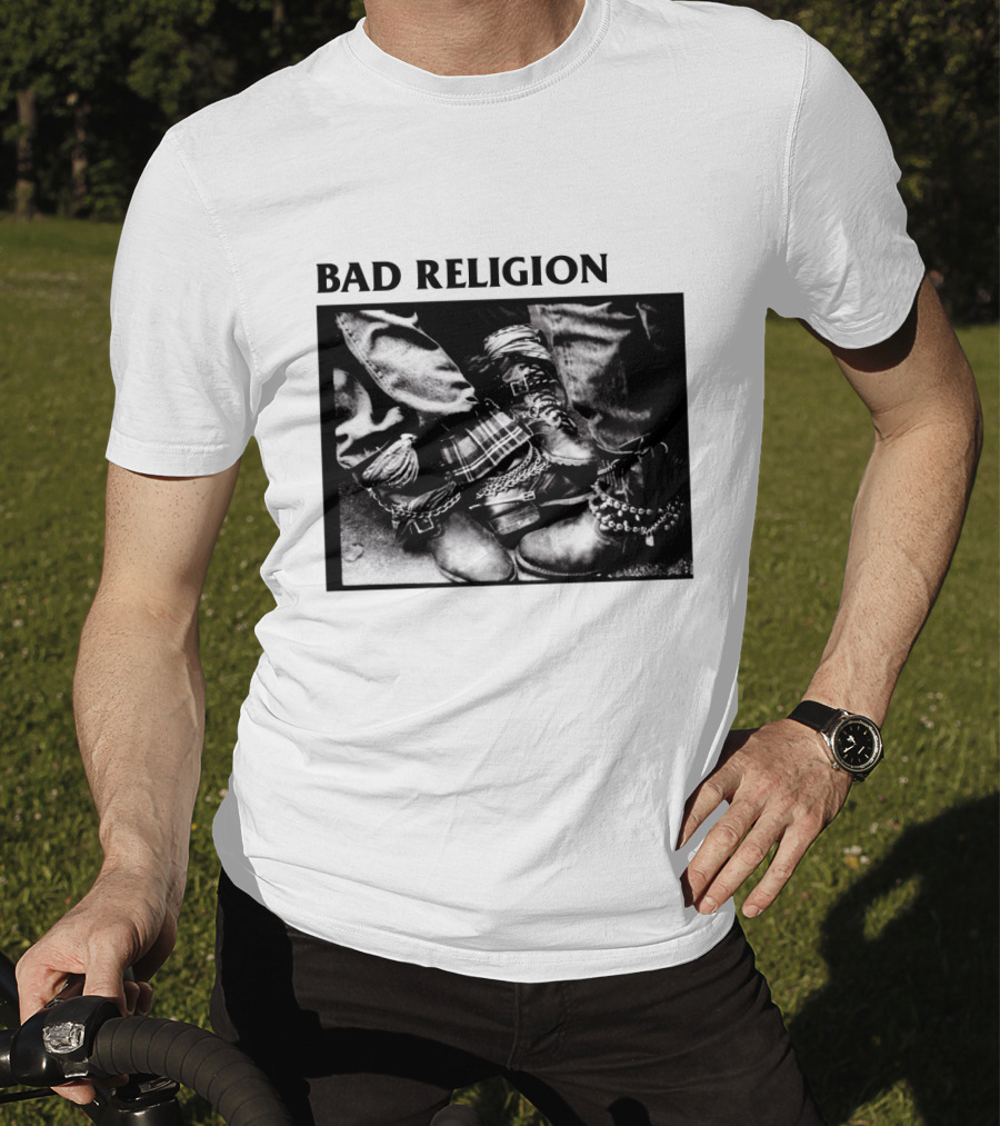 Bad Religion Band Punk Rock Boot Chains And Plaid Pants T-Shirt