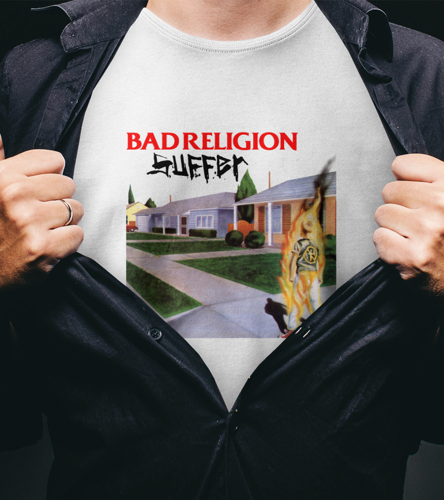 Bad Religion Suffer Flames Street Scene T-Shirt