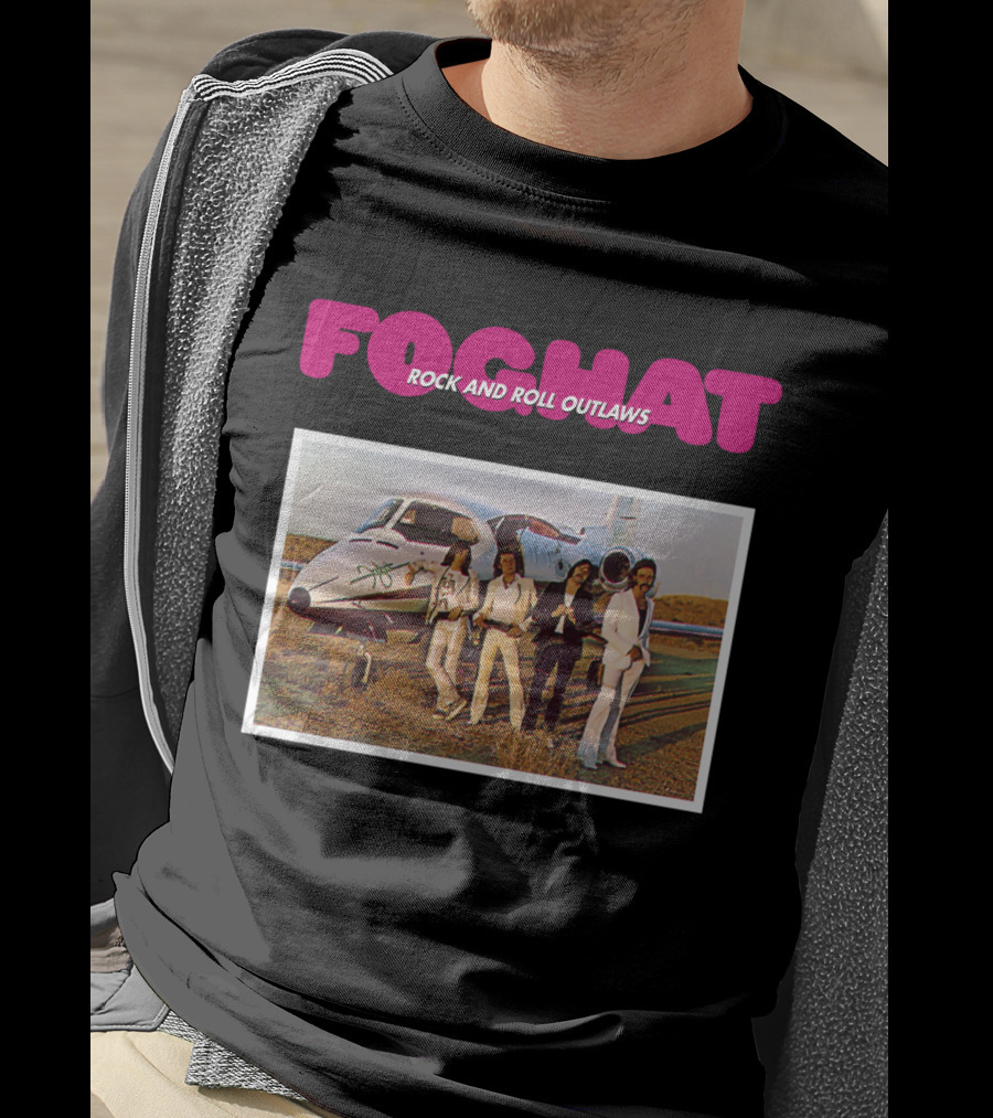 Foghat Rock And Roll Outlaws Band Jet Scene T-Shirt