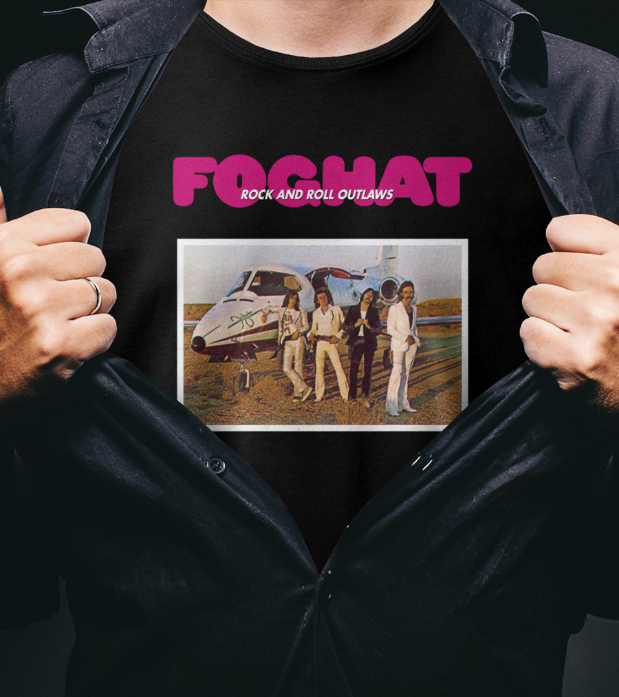 Foghat Rock And Roll Outlaws Band Jet Scene T-Shirt