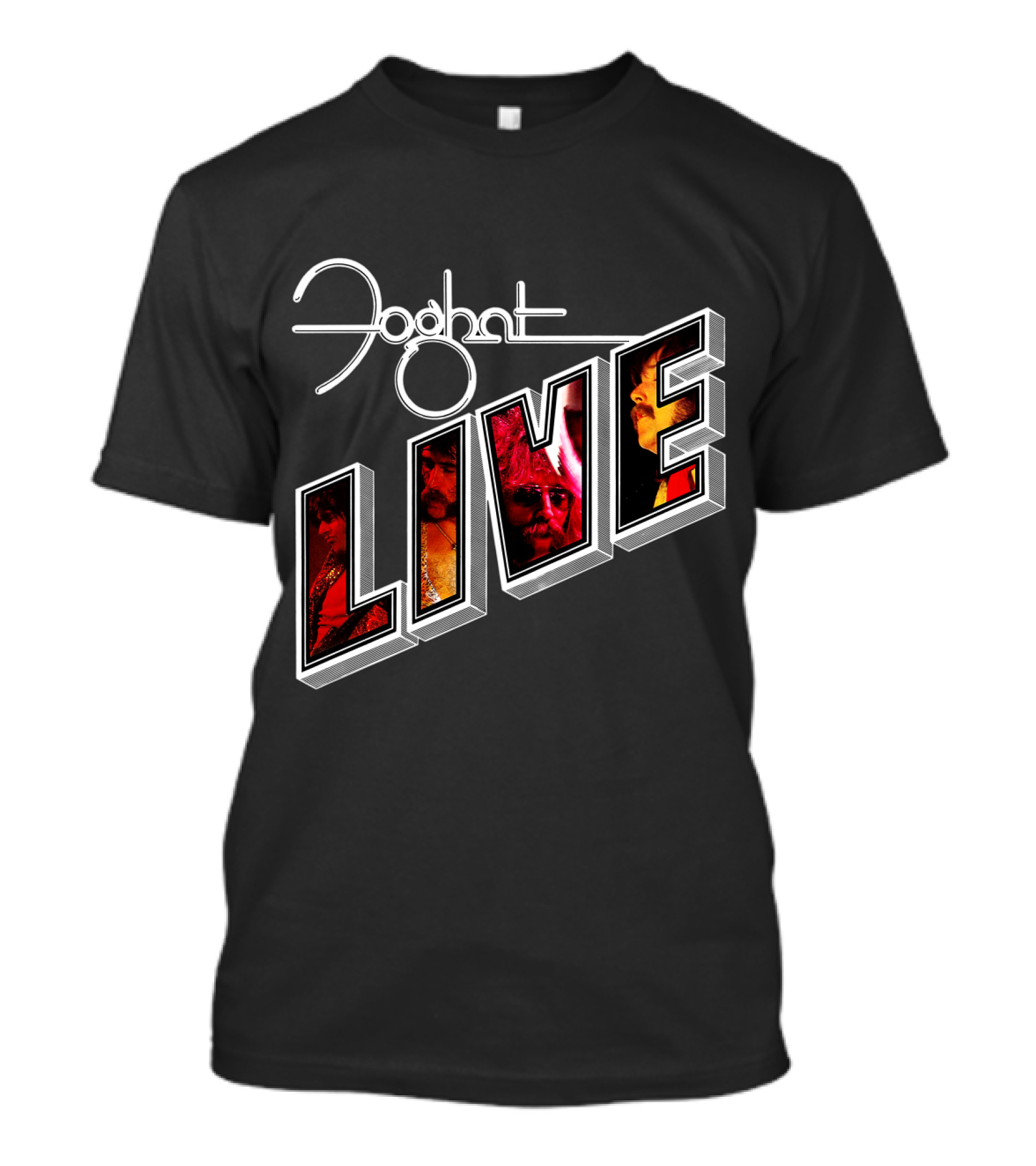 Foghat Live Album Cover Vintage Style T-Shirt
