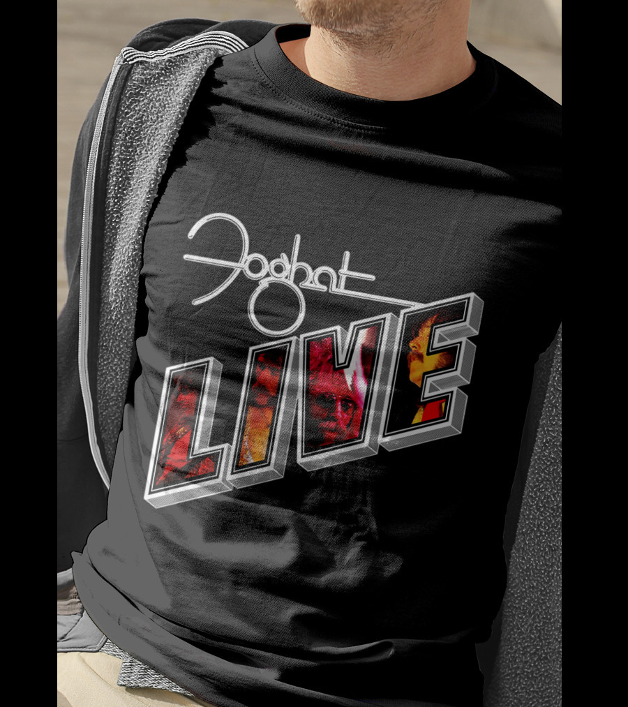 Foghat Live Album Cover Vintage Style T-Shirt