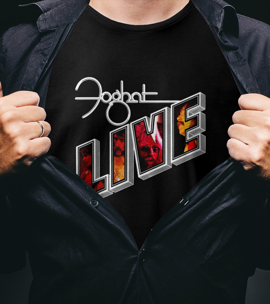Foghat Live Album Cover Vintage Style T-Shirt