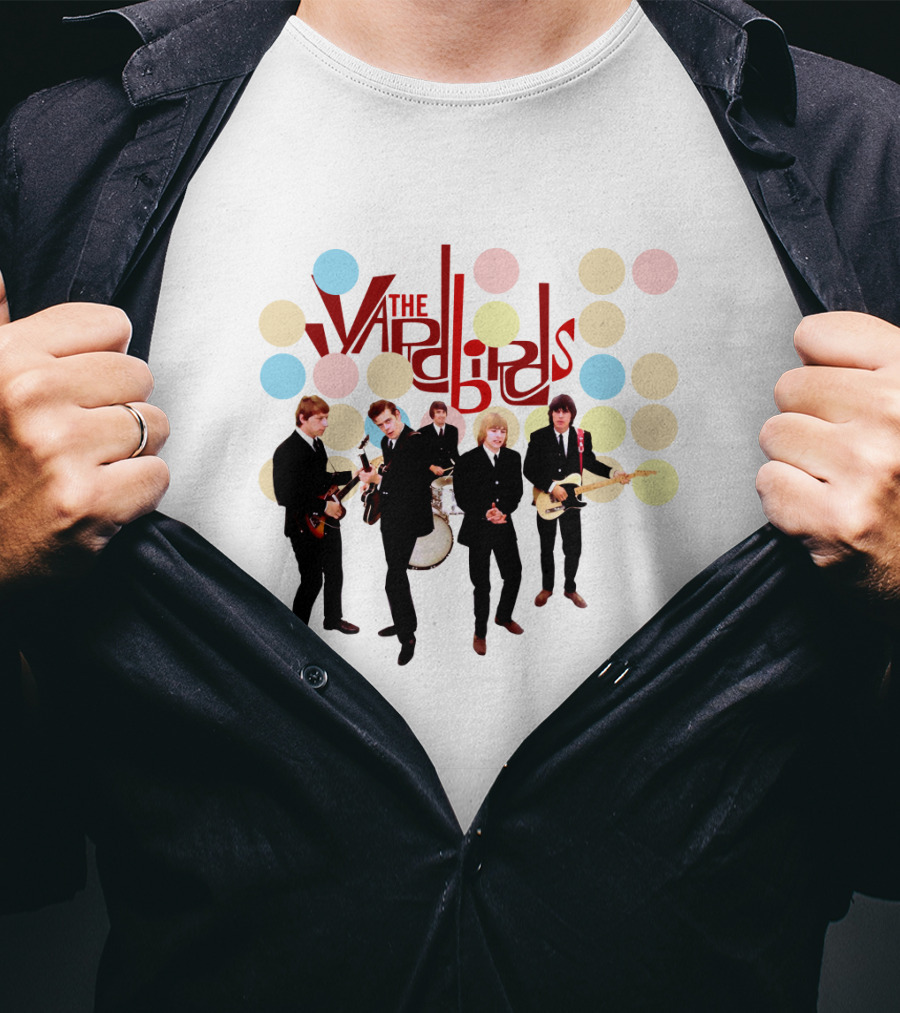 The Yardbirds Band Members With Guitars And Drums T-Shirt