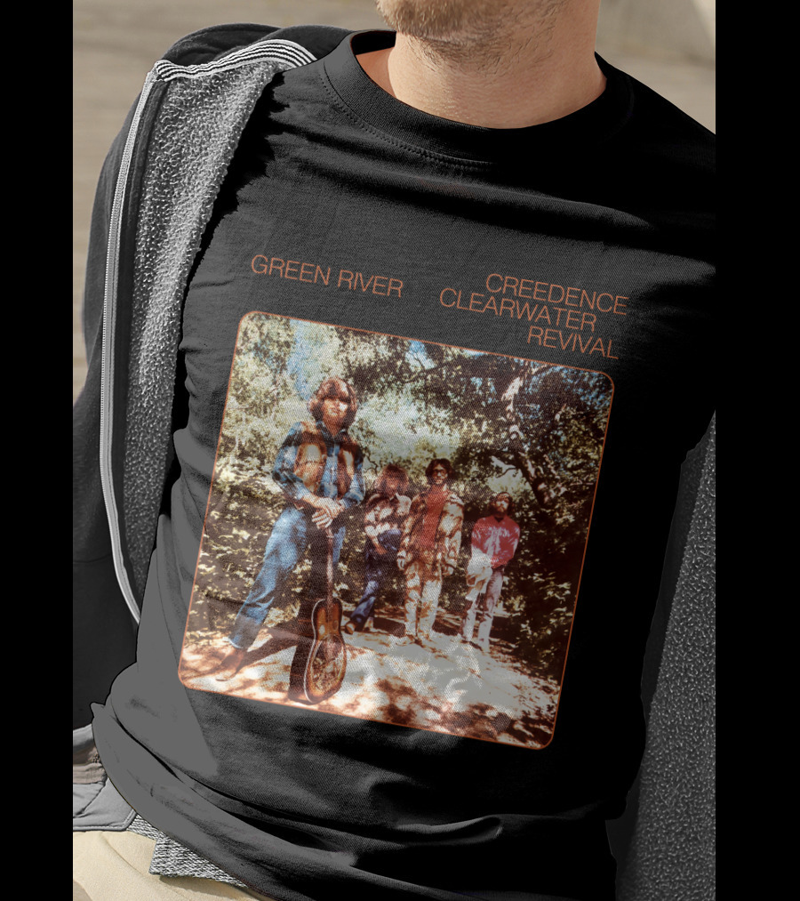 Creedence Clearwater Revival Green River Album Cover Group Photo T-Shirt