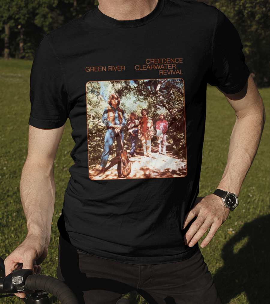 Creedence Clearwater Revival Green River Album Cover Group Photo T-Shirt