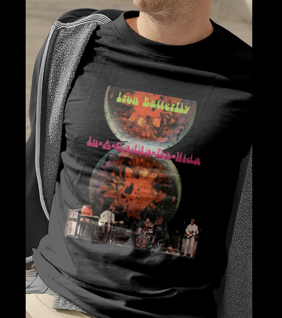 Iron Butterfly In-A-Gadda-Da-Vida Psychedelic Album Art Band Performance T-Shirt