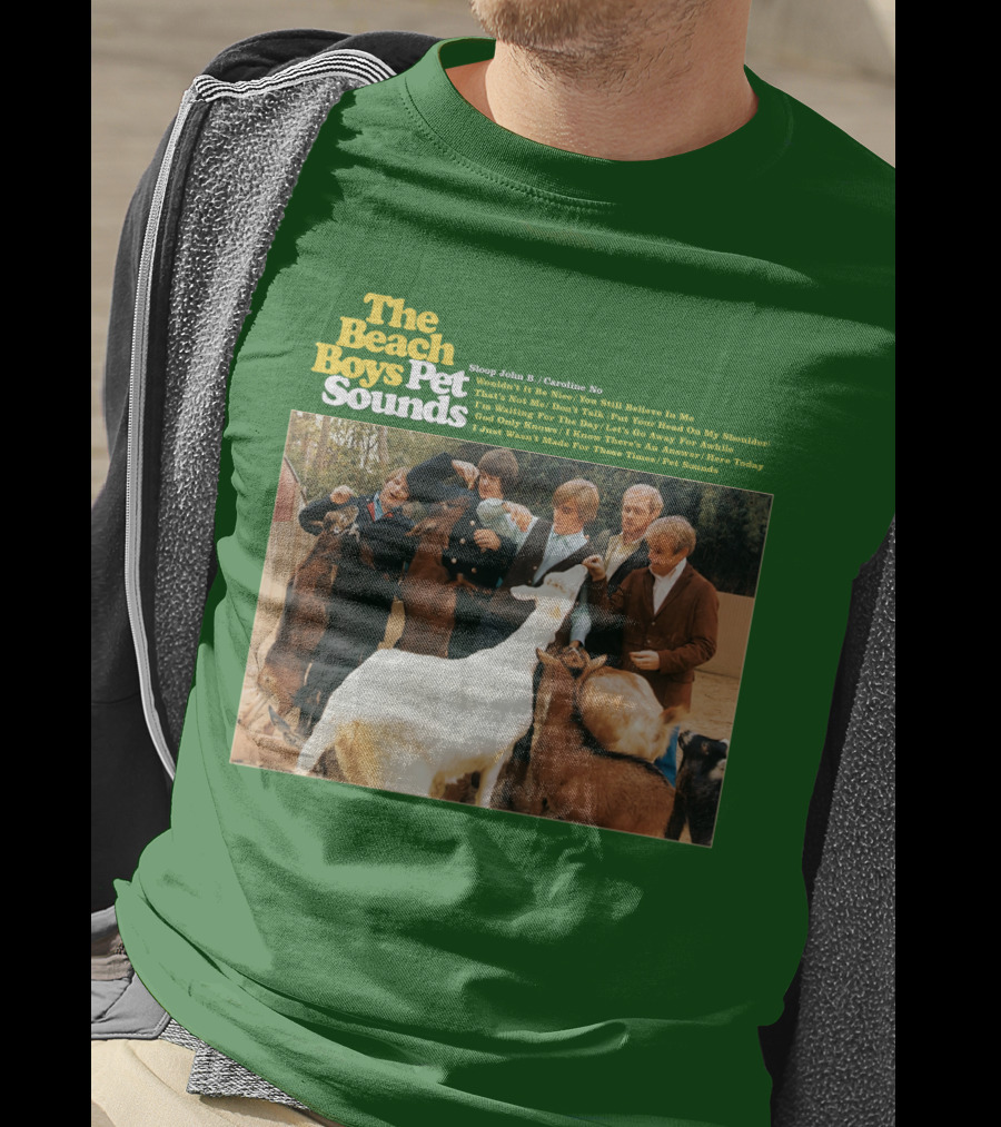 The Beach Boys Pet Sounds Album Cover With Song List And Band Members With Animals T-Shirt