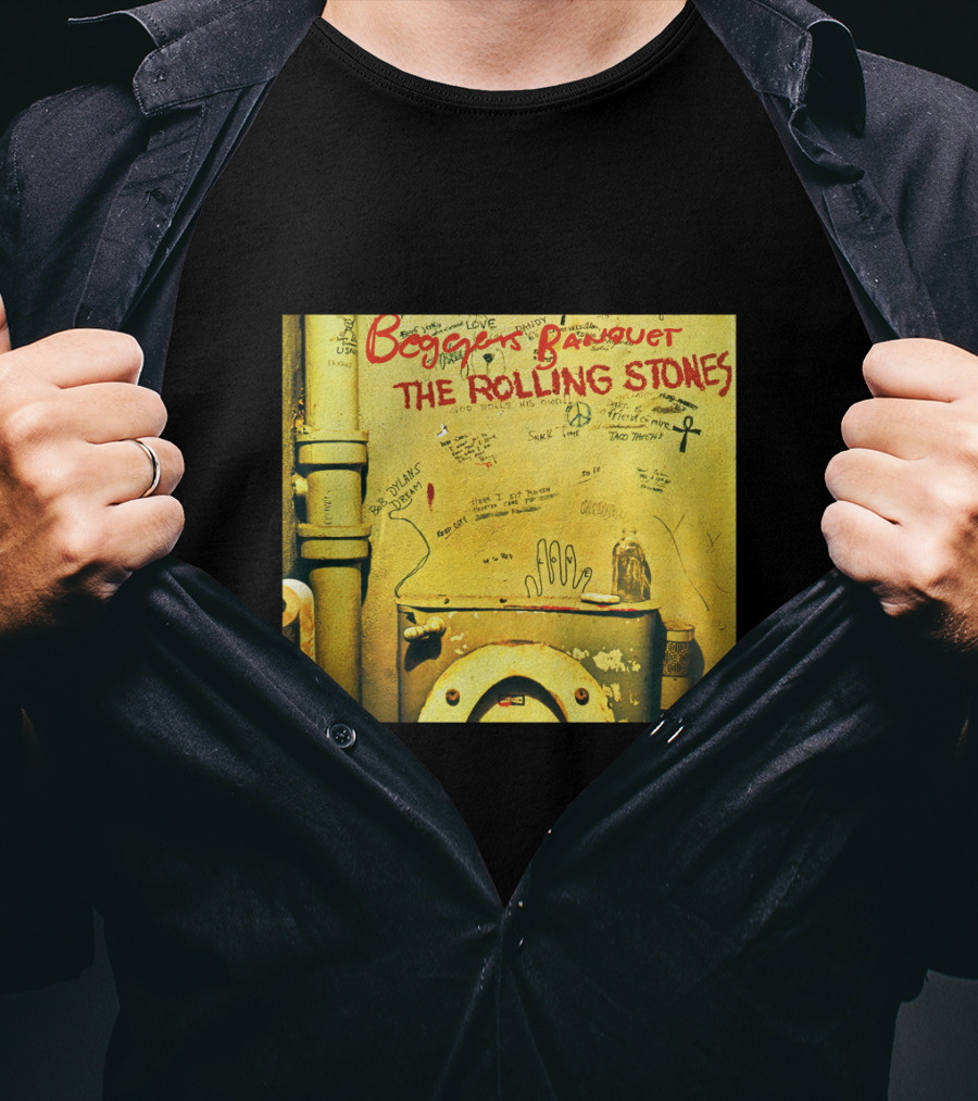 Beggars Banquet The Rolling Stones Graffiti Toilet Cover Art T-Shirt