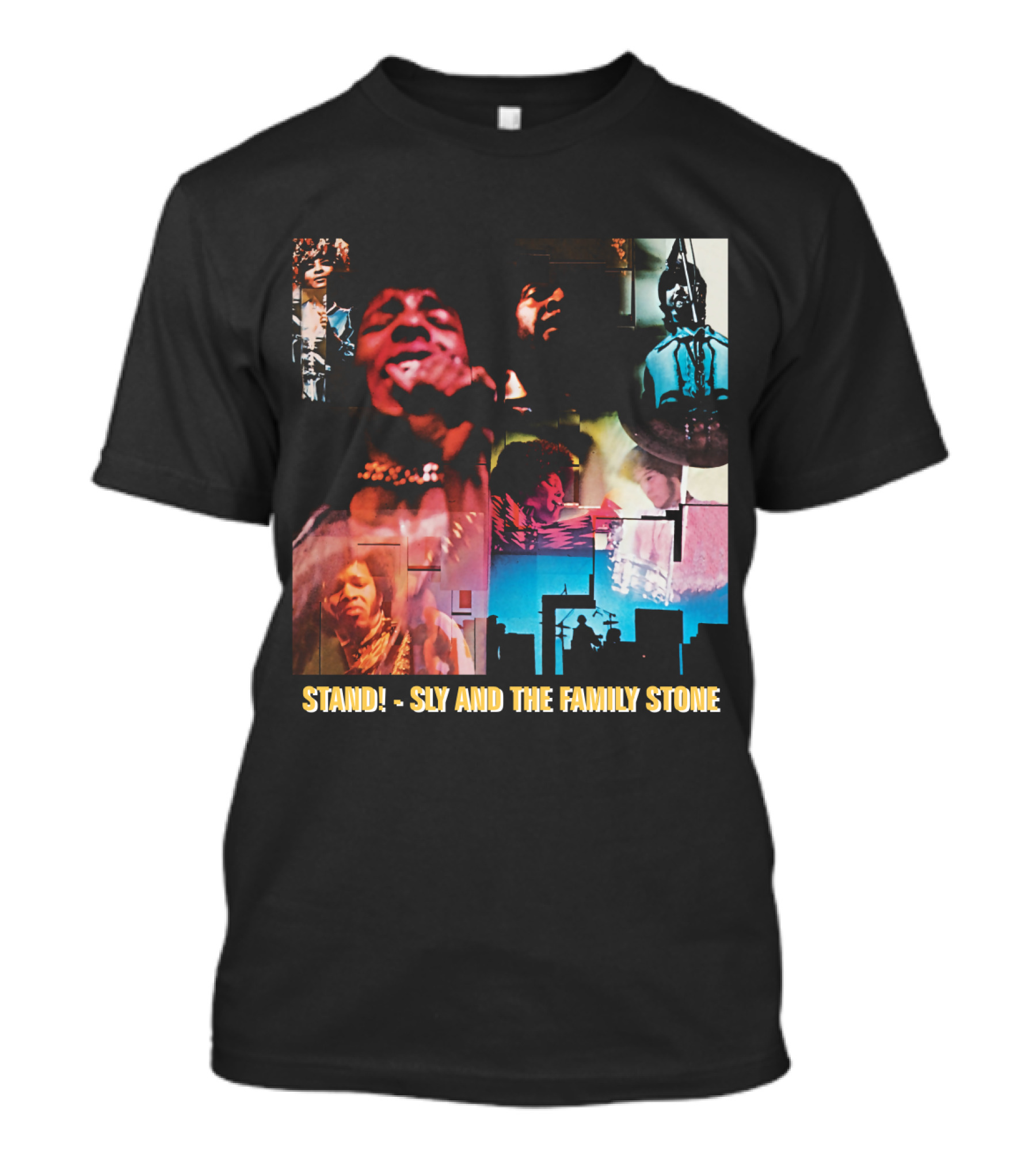 Stand Sly And The Family Stone Vintage Collage T-Shirt