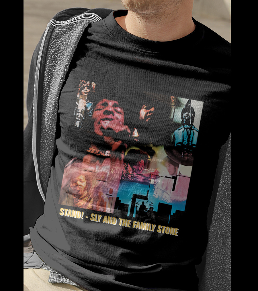 Stand Sly And The Family Stone Vintage Collage T-Shirt