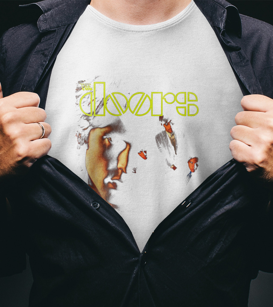 The Doors Band Members Collage In Vintage T-Shirt