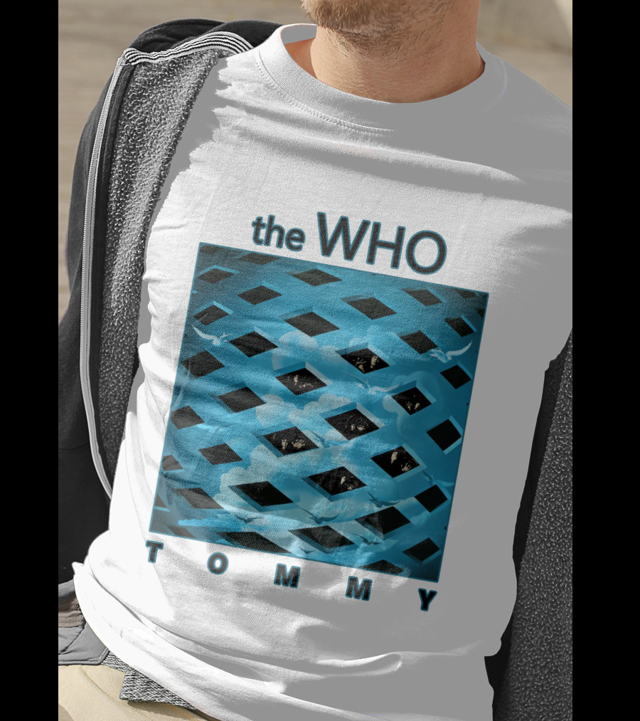 The Who Tommy Album Cover Art Blue Lattice T-Shirt
