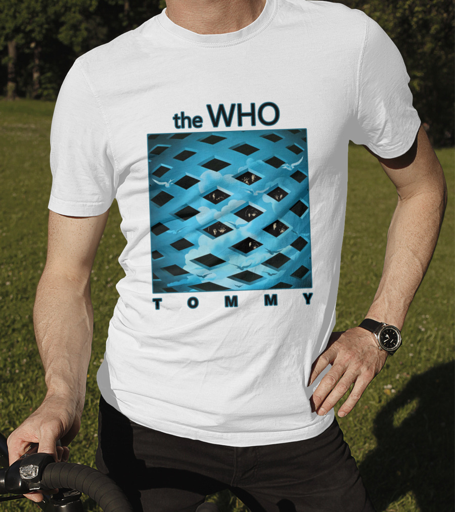 The Who Tommy Album Cover Art Blue Lattice T-Shirt