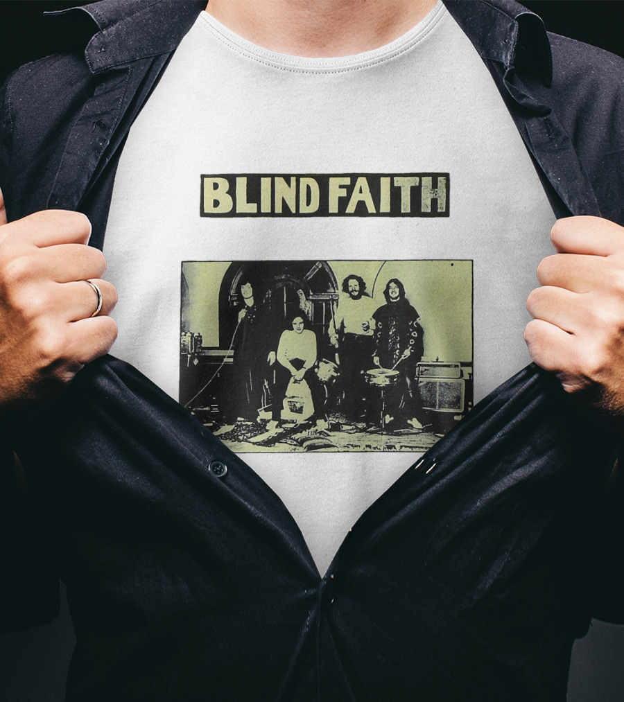 Blind Faith Band Photo Classic Black And White Image T-Shirt