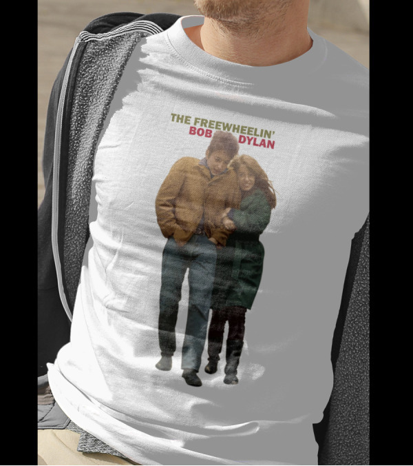 The Freewheelin' Bob Dylan Iconic Album Cover Image T-Shirt