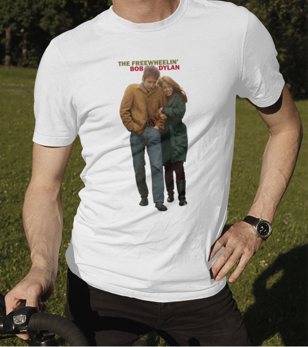 The Freewheelin' Bob Dylan Iconic Album Cover Image T-Shirt