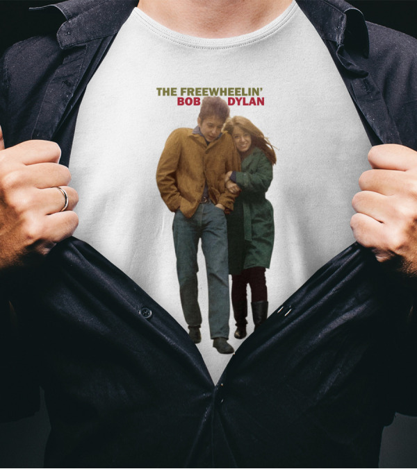 The Freewheelin' Bob Dylan Iconic Album Cover Image T-Shirt