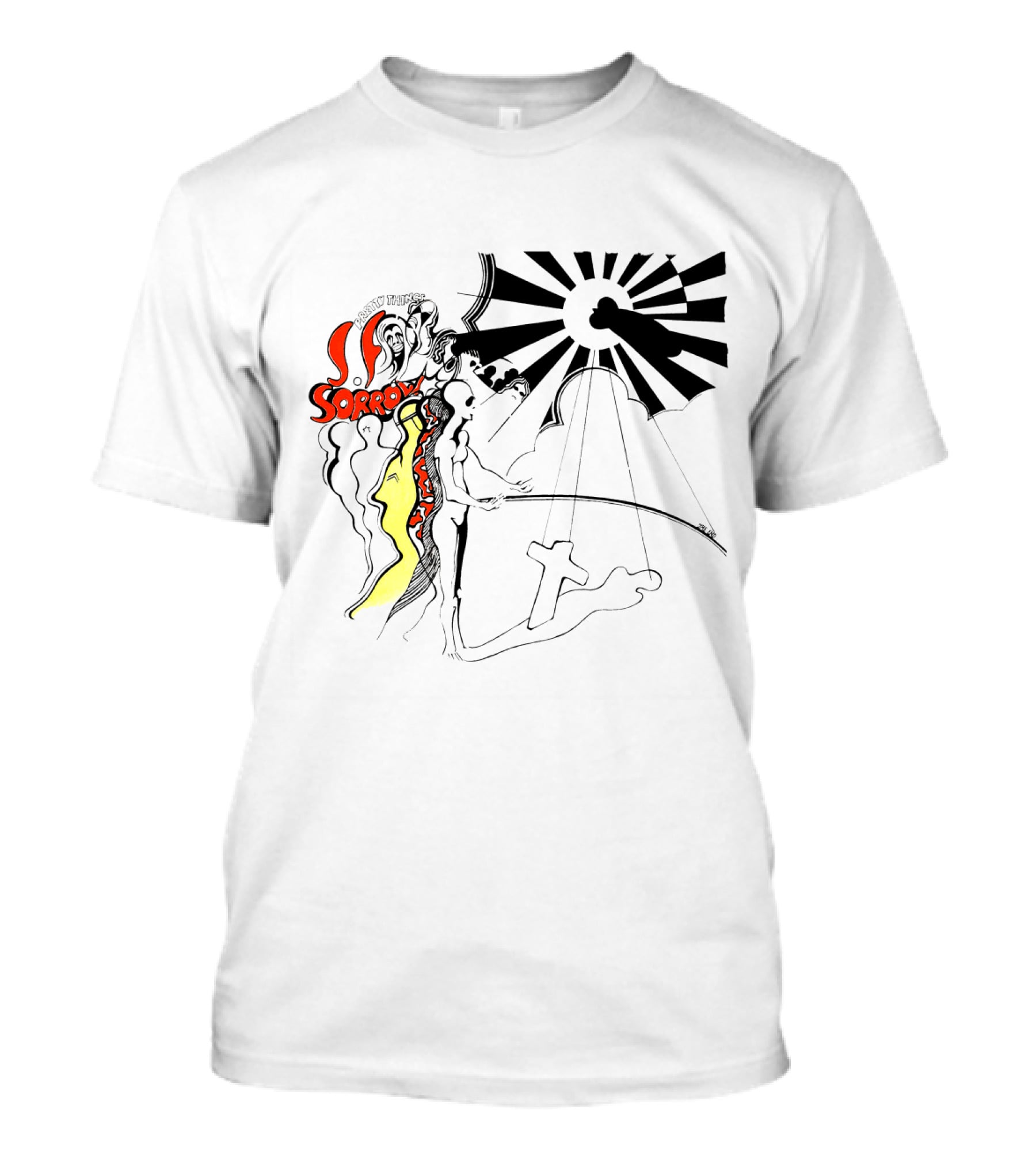 The Pretty Things SF Sorrow Psychedelic Cloud Sun Cross T-Shirt