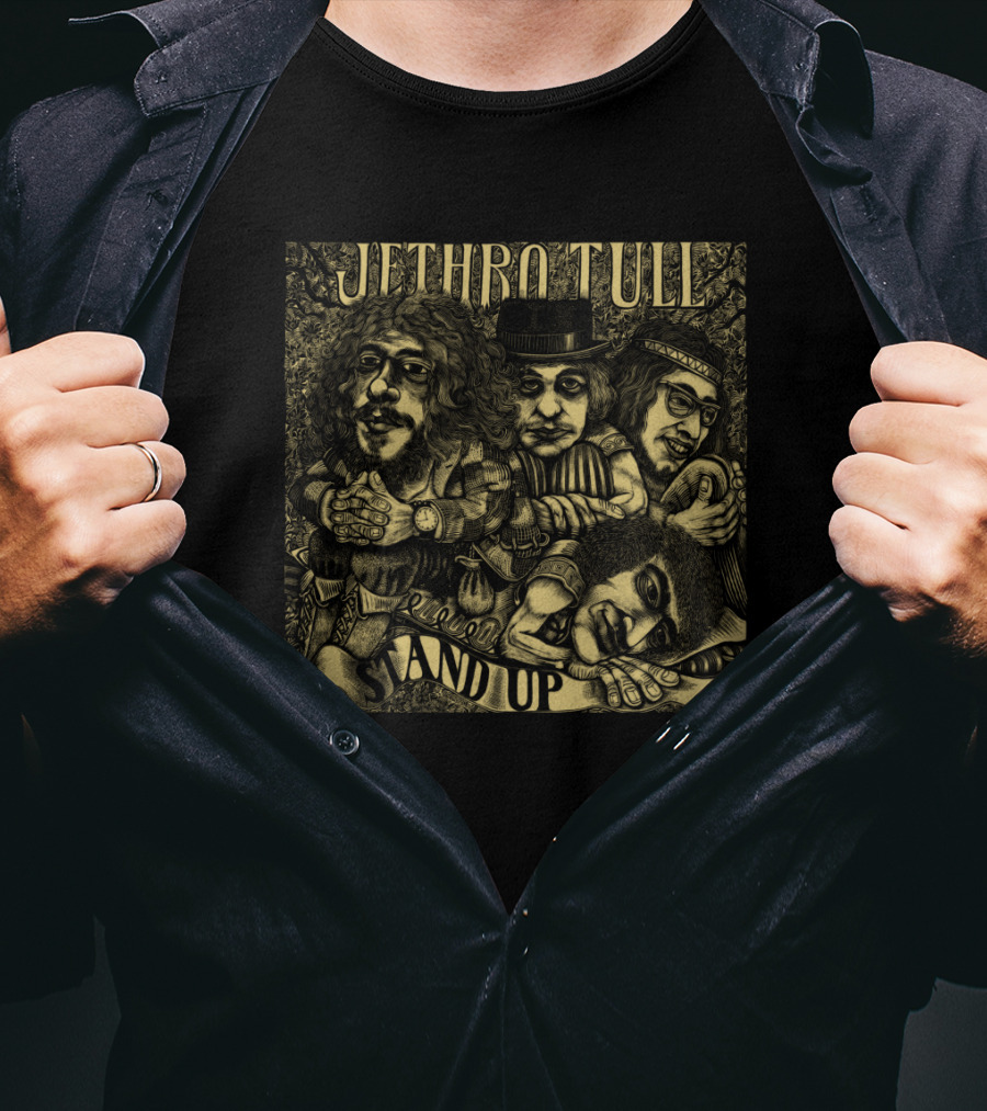 Jethro Tull Stand Up Band Members Album Cover Artwork T-Shirt