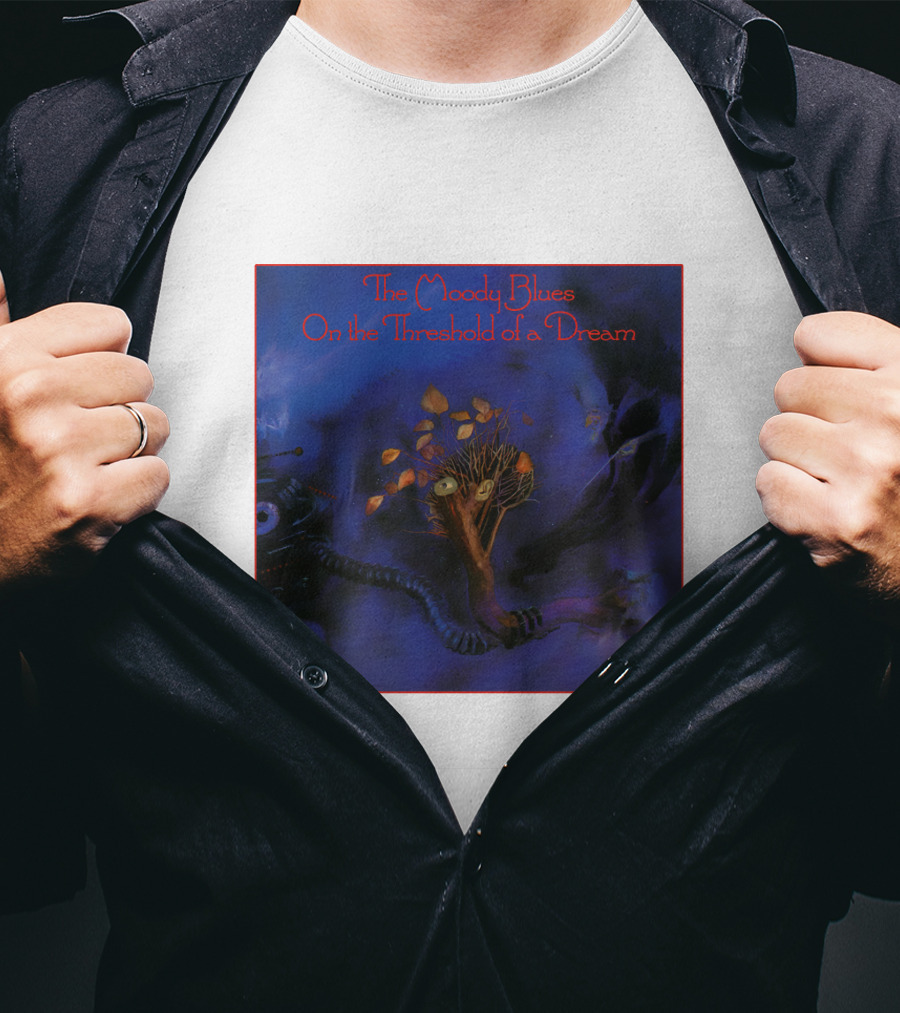 The Moody Blues On The Threshold Of A Dream Album Art With Tree And Cosmic T-Shirt
