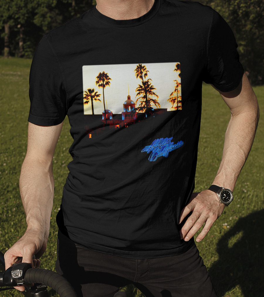 The Eagles Hotel California Neon Palm Sunset T-Shirt