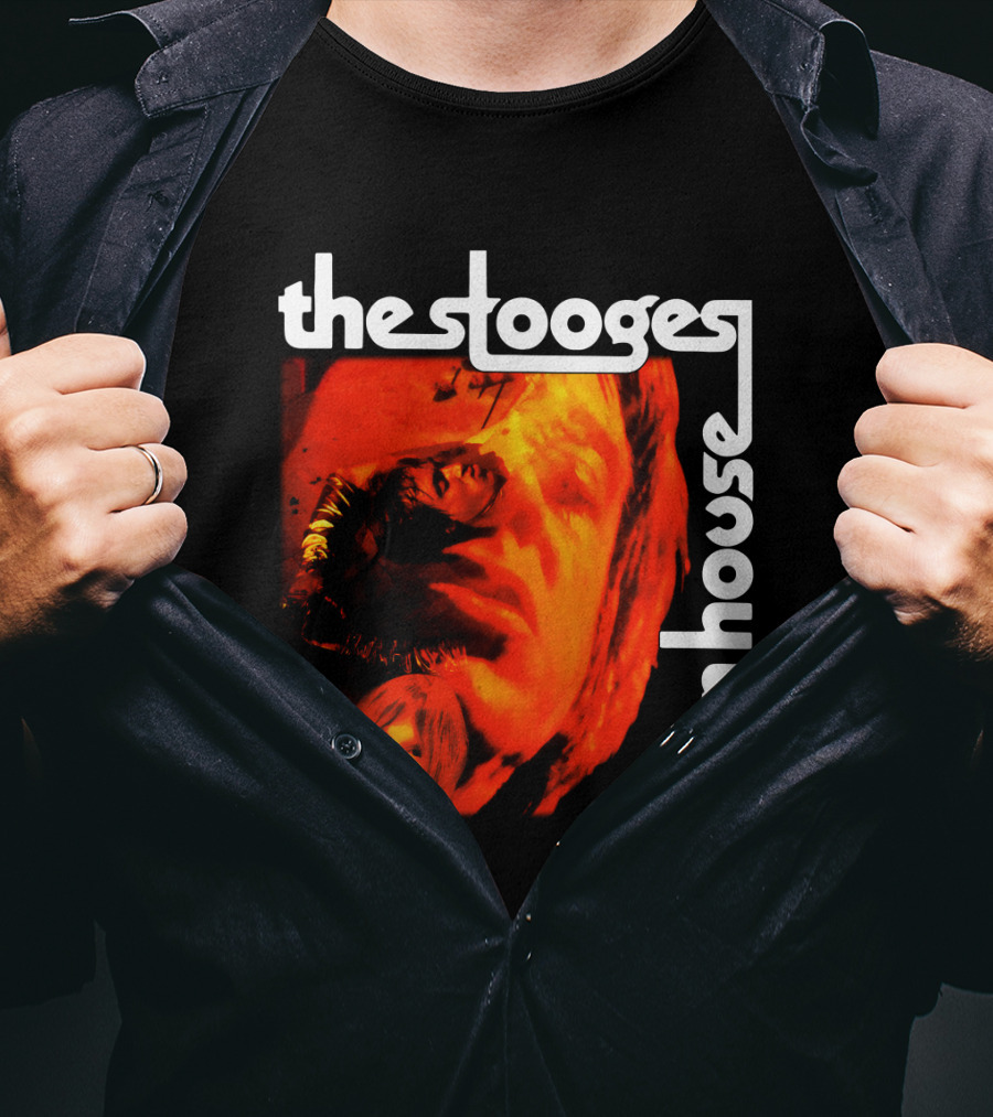 The Stooges Fun House 1970 Album Cover Art With Band Faces In Red And Orange T-Shirt