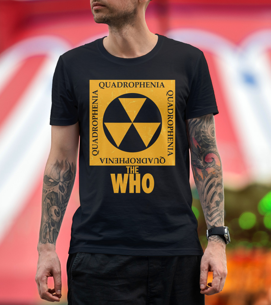 The Who Quadrophenia Yellow Radiation Symbol Square T-Shirt