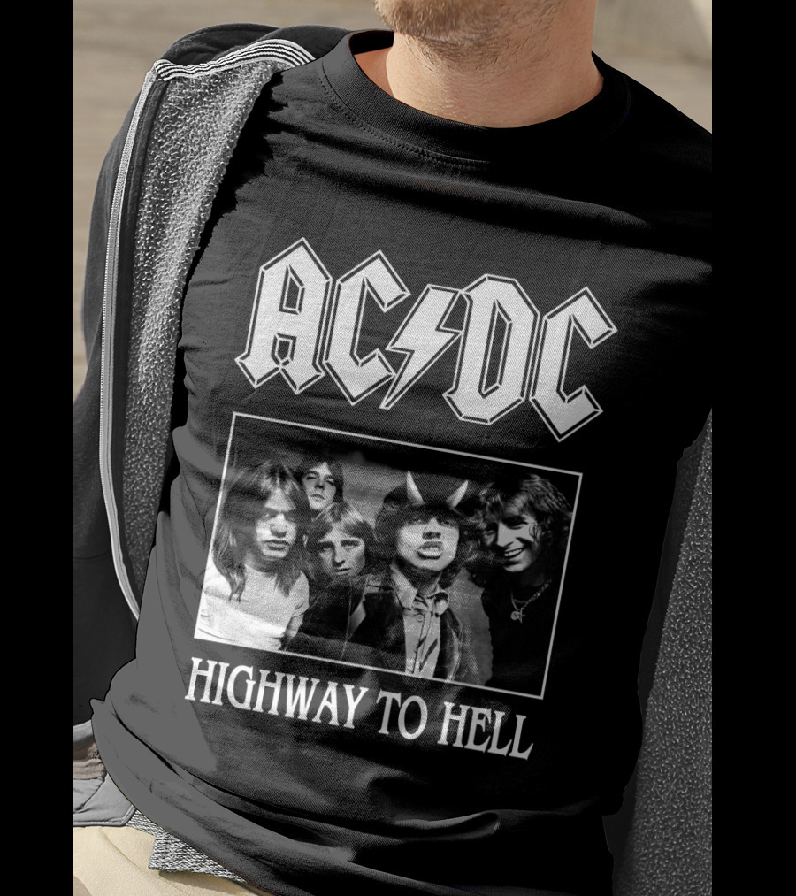 Ac Dc Highway To Hell Band Photo T-Shirt