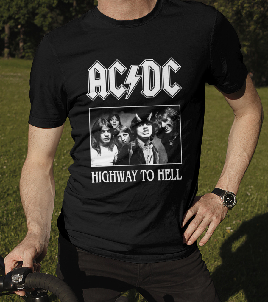 Ac Dc Highway To Hell Band Photo T-Shirt