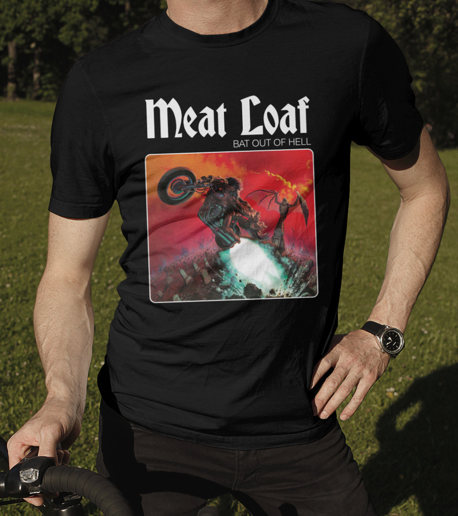 Meat Loaf Bat Out Of Hell Motorcycle And Bat T-Shirt