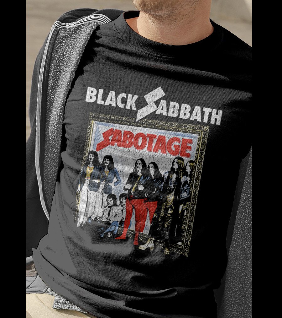 Black Sabbath Sabotage Band Photo IN Frame T-Shirt