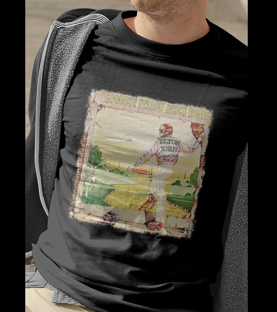 Elton John Goodbye Yellow Brick Road Album Cover T-Shirt