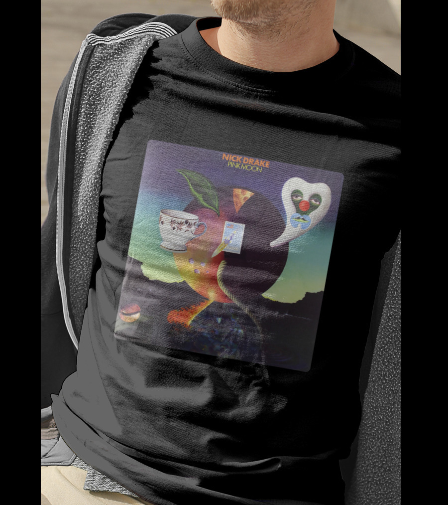 Nick Drake Pink Moon Album Cover Imagery Cup Heart Leaf Painting T-Shirt