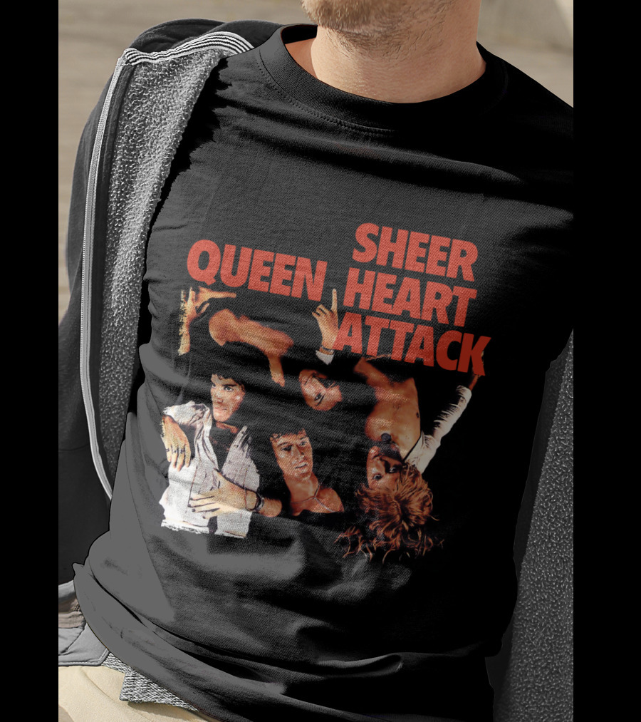 Queen Sheer Heart Attack Classic Rock Band Vintage Album Cover T-Shirt
