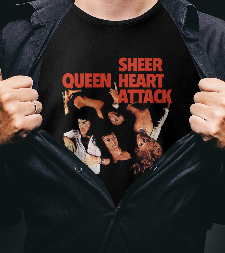 Queen Sheer Heart Attack Classic Rock Band Vintage Album Cover T-Shirt