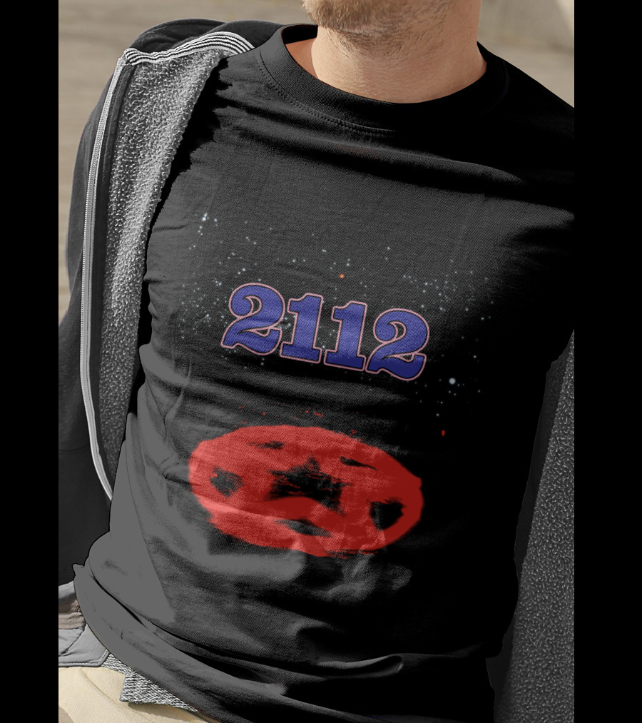 Rush 2112 Star Symbol With Cosmic Background T-Shirt