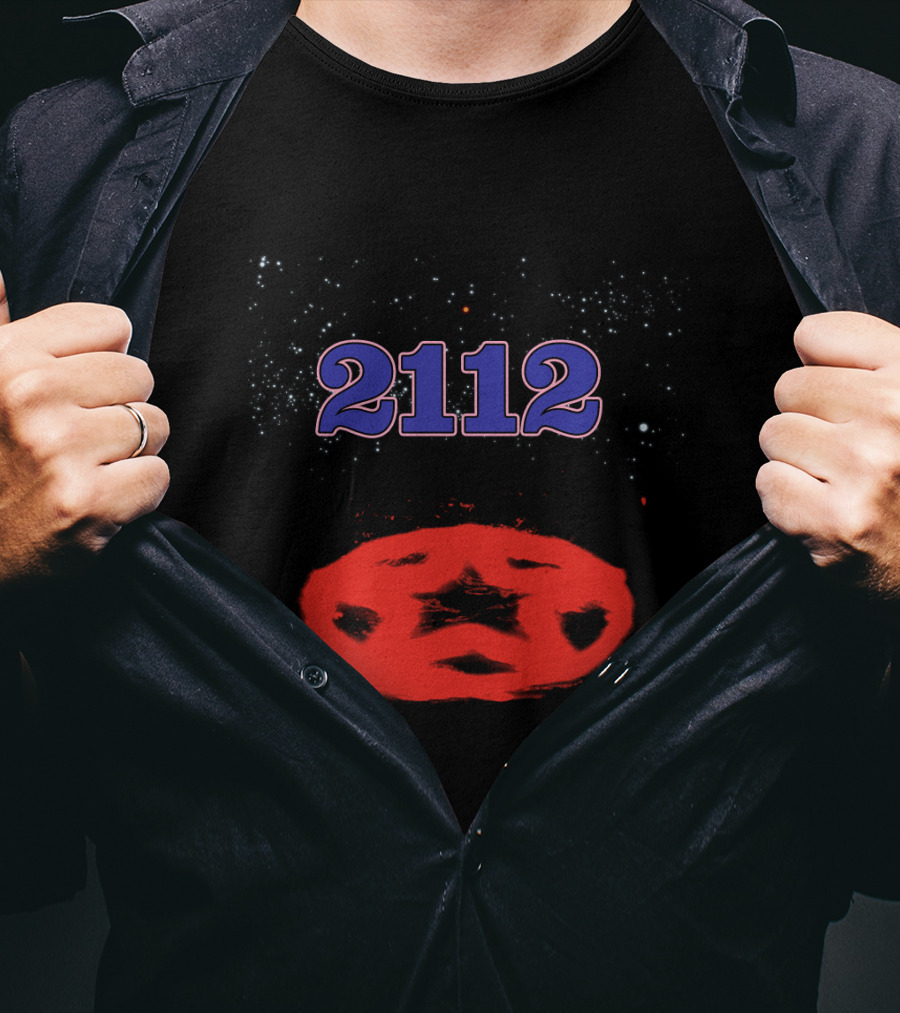 Rush 2112 Star Symbol With Cosmic Background T-Shirt