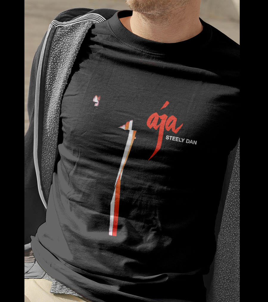 Steely Dan Aja Album Cover Red And White Abstract T-Shirt