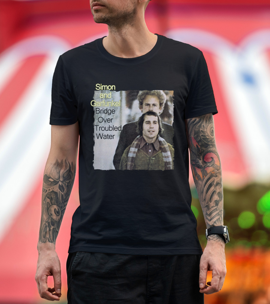 Simon and Garfunkel Bridge Over Troubled Water 1970 Album Cover T-Shirt