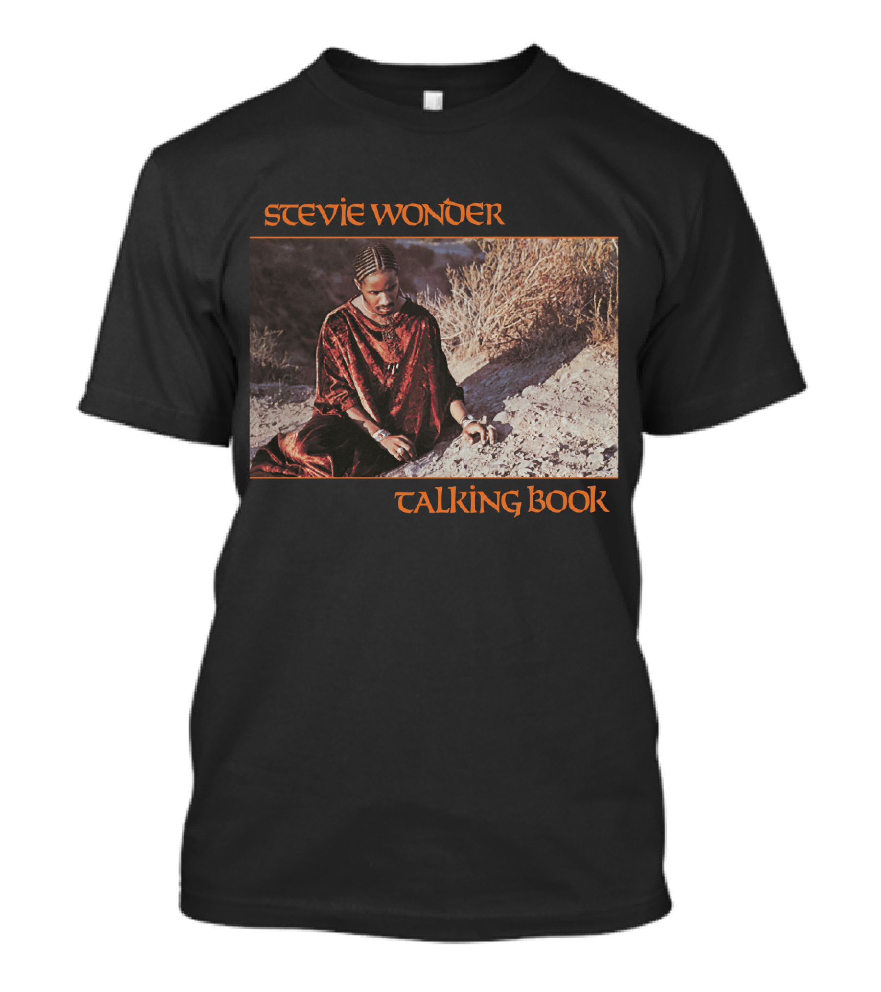 Stevie Wonder Sitting In Sand Talking Book Cover T-Shirt