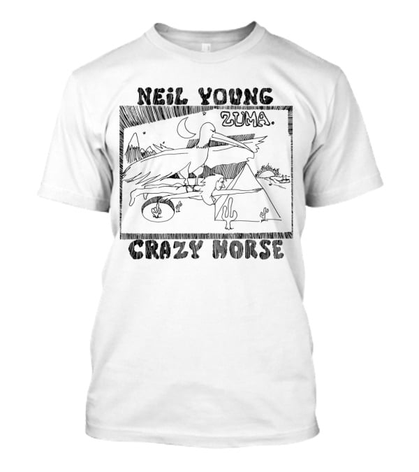 Neil Young Crazy Horse Zuma Desert Scene Eagle And Pyramid T-Shirt