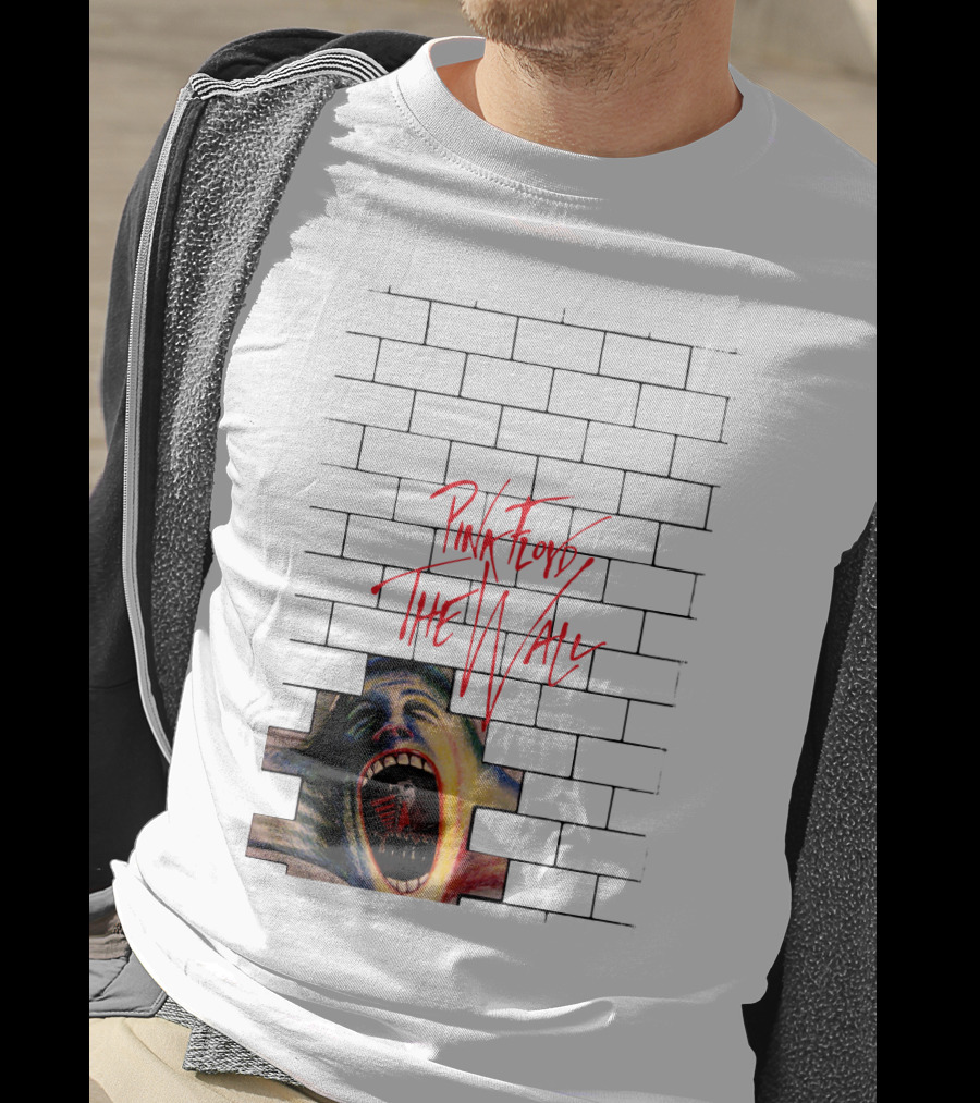 Pink Floyd The Wall Scream Art On Brick T-Shirt