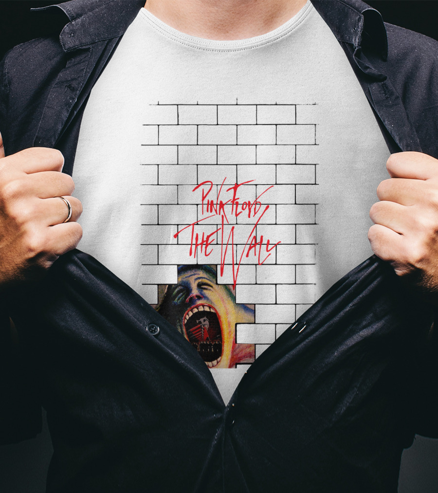 Pink Floyd The Wall Scream Art On Brick T-Shirt
